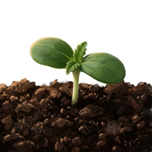 Cotyledons open