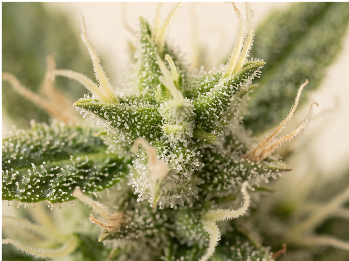 CBD Auto White Widow bud — macro view