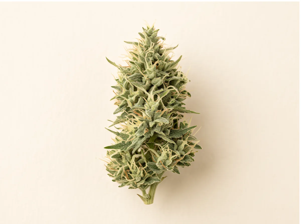 CBD Auto White Widow bud — quarter view