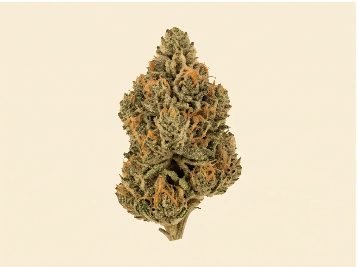 CBD OG Kush bud — quarter view