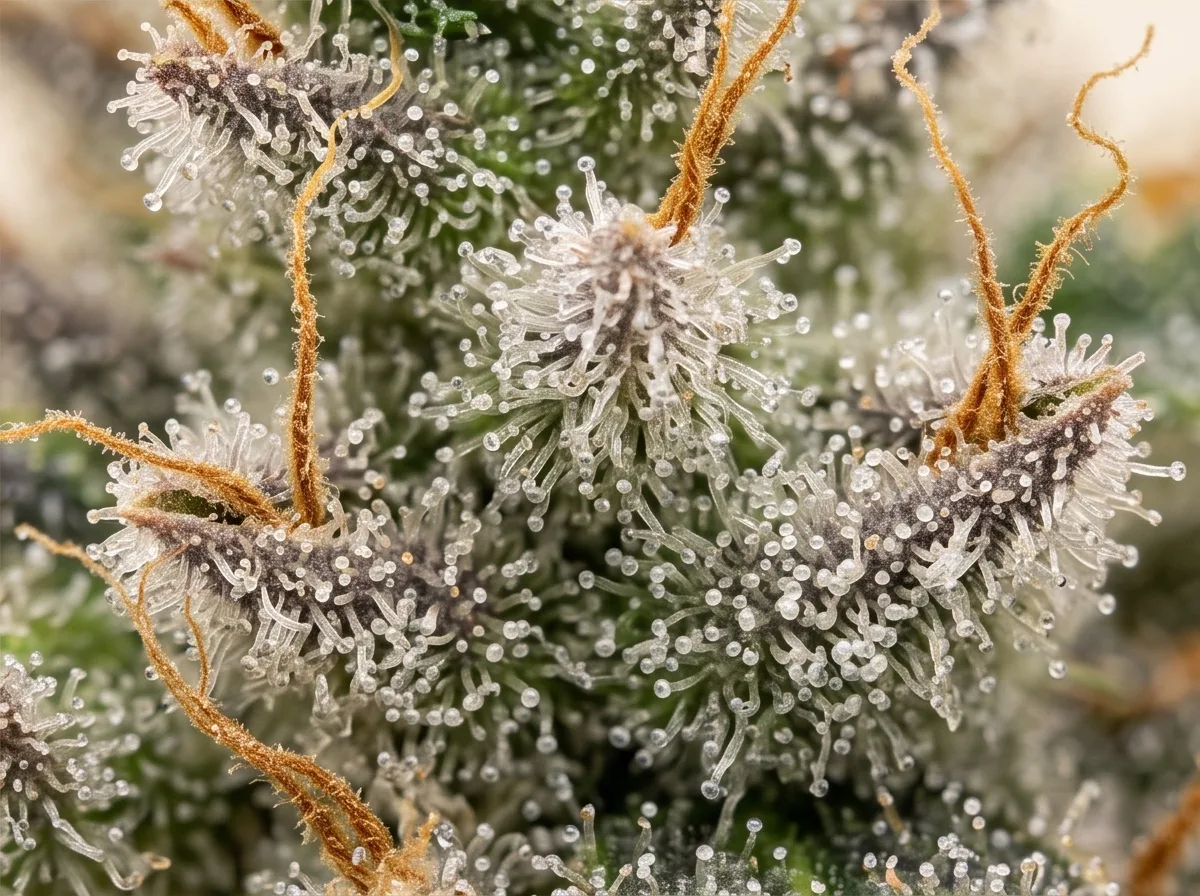 Purple Punch bud — macro view