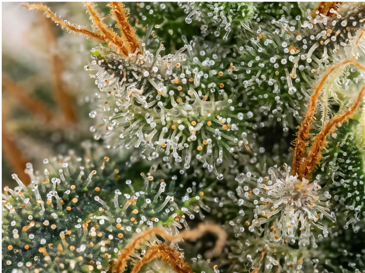 Super Lemon Haze Auto CBD bud — macro view