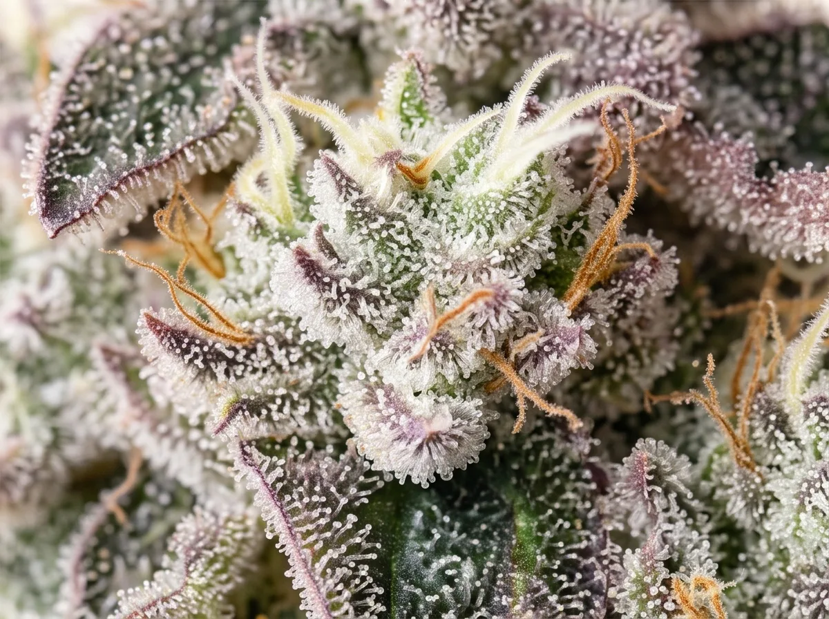 White Widow bud — macro view