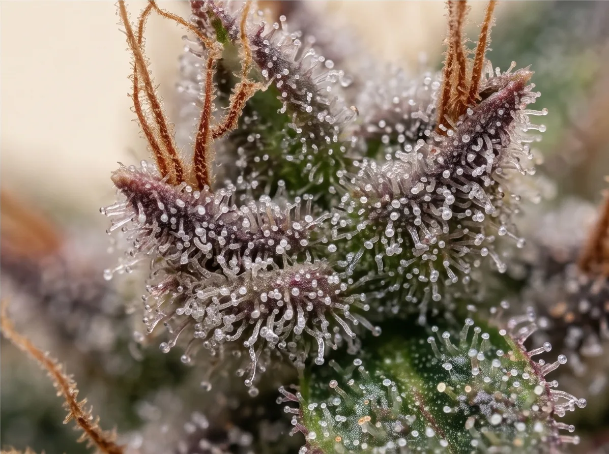White Widow bud — macro view
